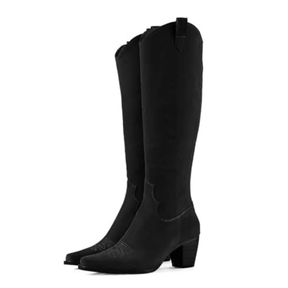 Black Tall Cowboy Boots​